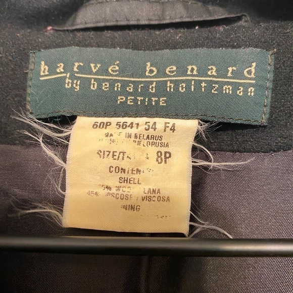 Rare VINTAGE wool blend Harve Benard  long full trench coat size 8P - Picture 3 of 3